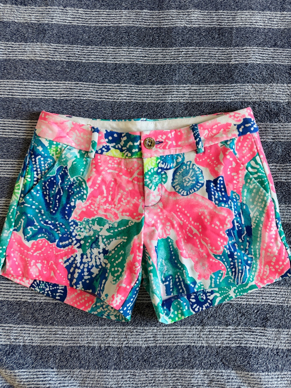 Lilly Pulitzer Coral Pink Tropical Print Shorts